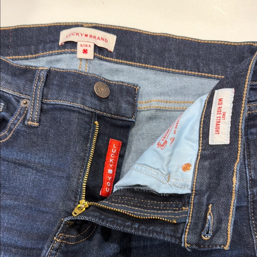 EXCEL Condt Lucky Brand Women's sweet Mid-Rise straight ankle jeans Sz 6/28